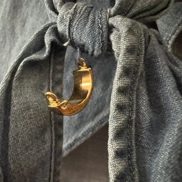 MICHAEL Michael Kors Tie Sleeve Split Neck Blouse Size Small - Picture 7 of 9